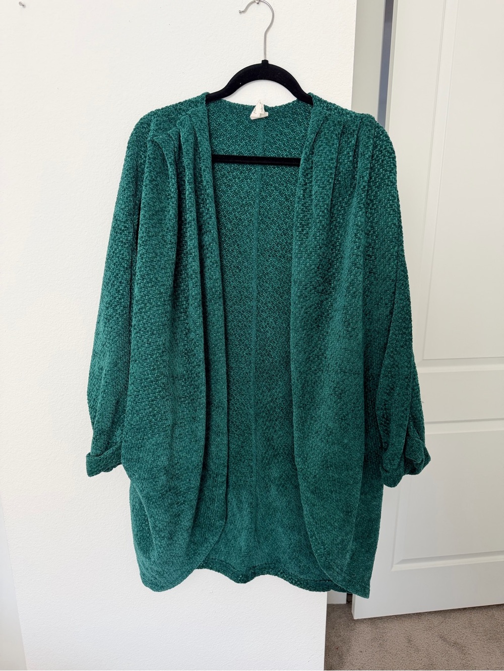 Vici Teal Open-Front Knit Cardigan